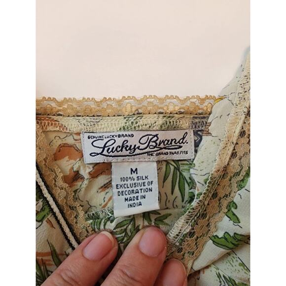 Lucky Brand 100% Silk Tank, Adjustable Straps, Y2K, Medium - Picture 4 of 9